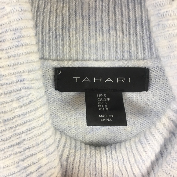 Tahari Light Marled Blue Knit Turtleneck Sweater - Picture 3 of 6